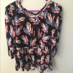 Peplum lightweight sweater feather top